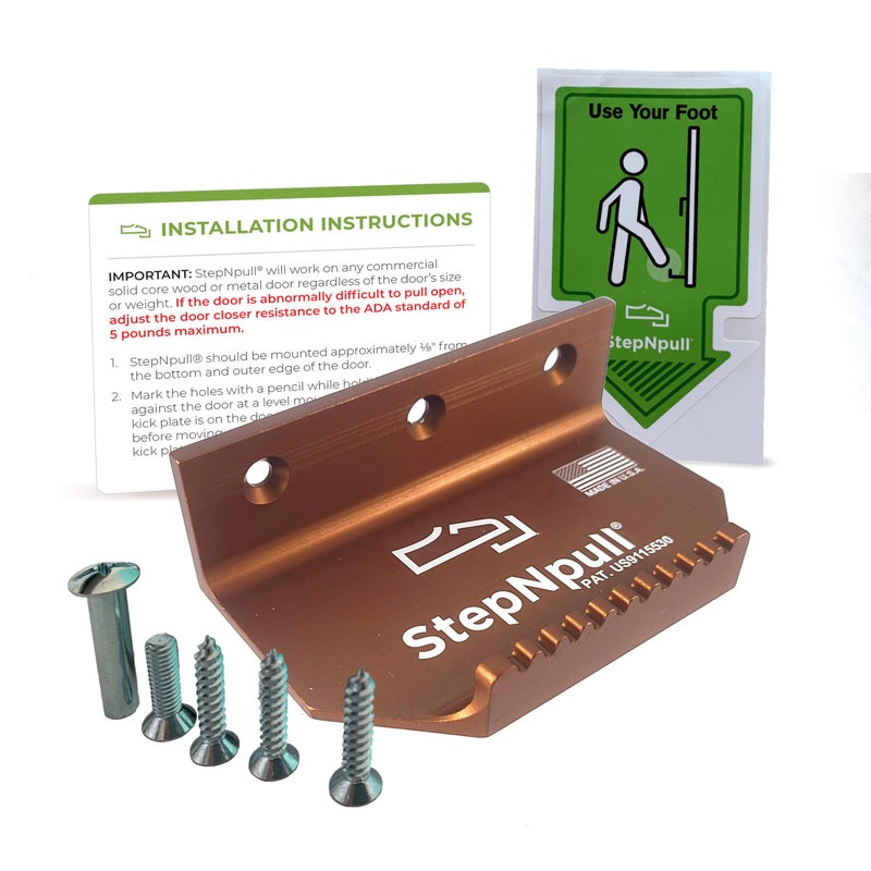 StepNpull Hands Free Door Opener - No Touch Door Foot Pull & Commercial Touchless Door Opener Tools for Bathroom (Copper-1 Piece) - Image 2